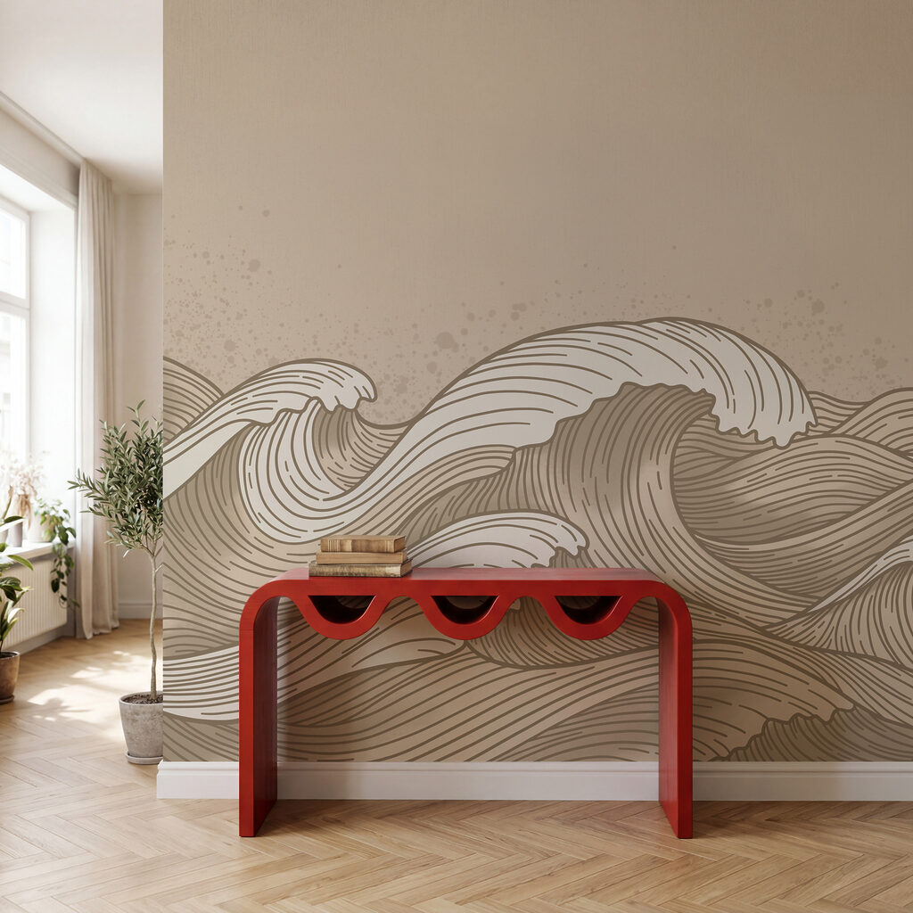 Dessin représentant des vagues en mer Dessin représentant des vagues en mer