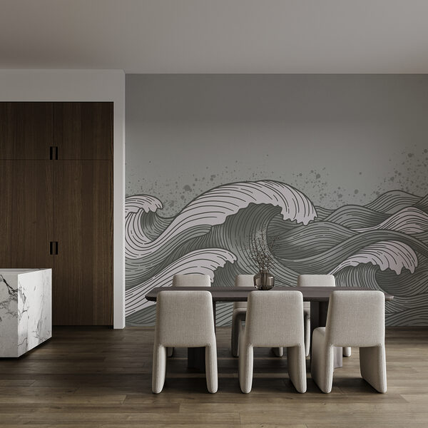 Dessin représentant des vagues en mer Dessin représentant des vagues en mer