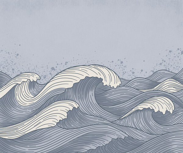 Drawing of waves in the ocean Drawing of waves in the ocean