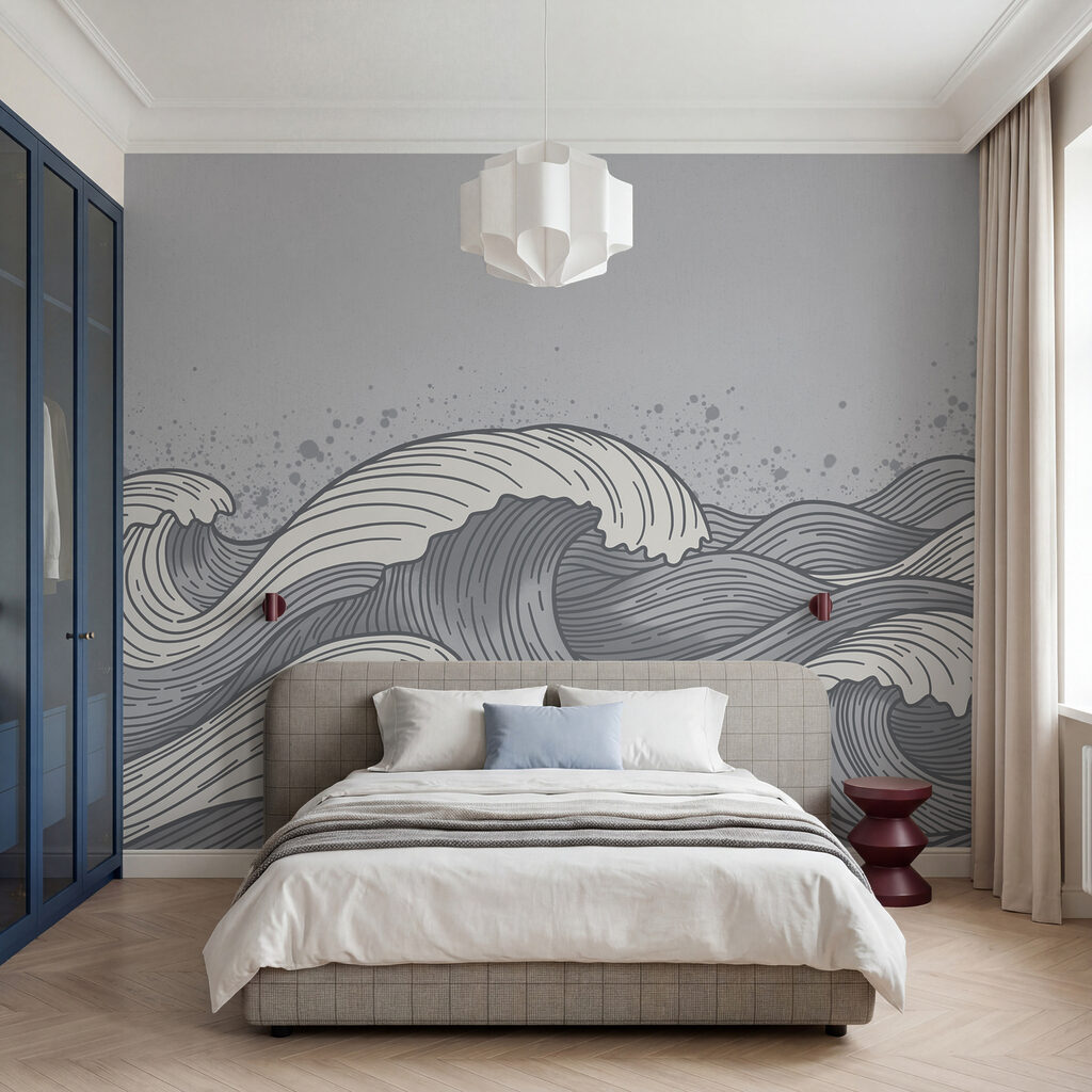 Dessin représentant des vagues dans l'océan Dessin représentant des vagues dans l'océan
