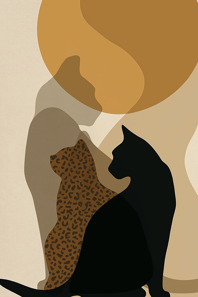 Cat and a leopard Cat and a leopard