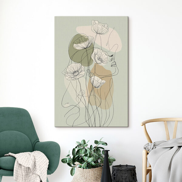Drawing of a woman with flowers Drawing of a woman with flowers