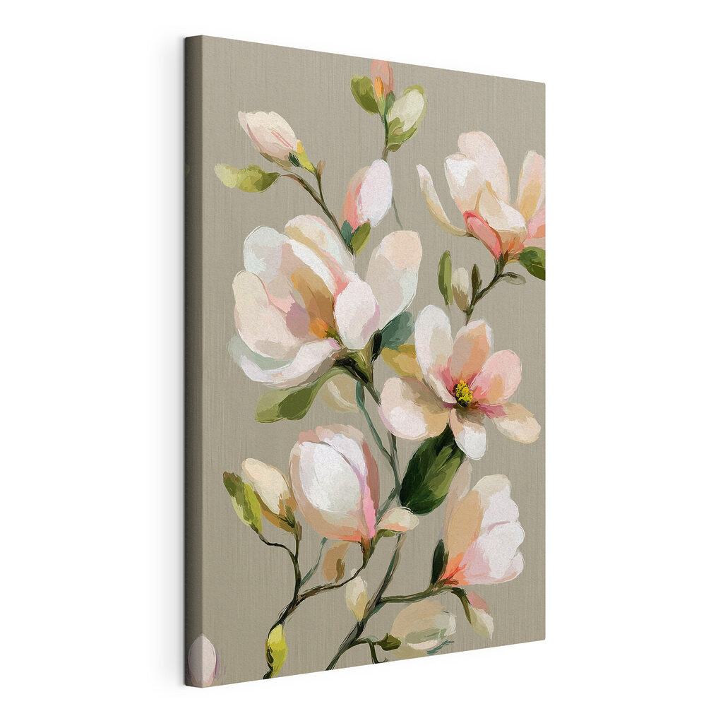 Painting of flowers on a grey background Painting of flowers on a grey background