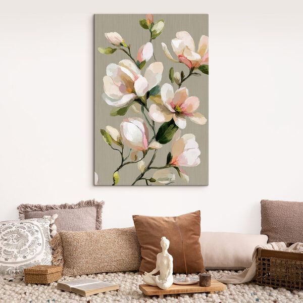 Painting of flowers on a grey background Painting of flowers on a grey background