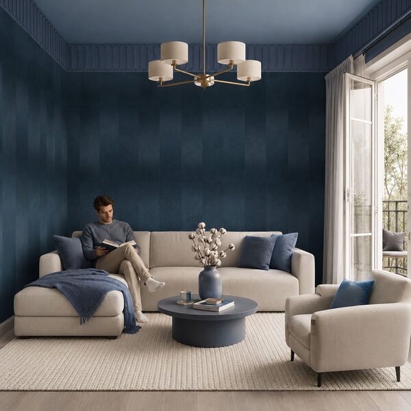 Mur rayé bleu et gris Mur rayé bleu et gris
