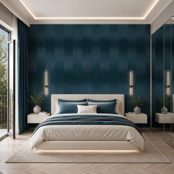 Mur rayé bleu et gris Mur rayé bleu et gris