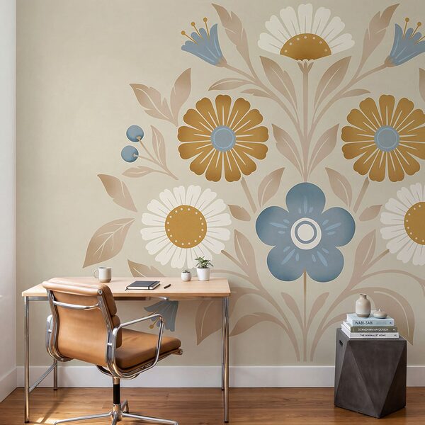 Motif floral sur un mur Motif floral sur un mur