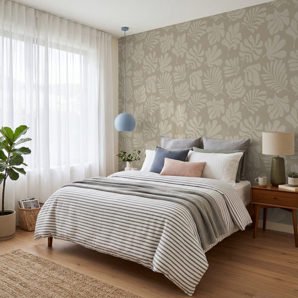 Motif de feuilles sur fond beige Motif de feuilles sur fond beige