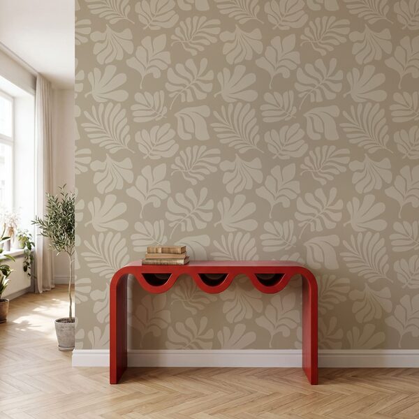 Motif de feuilles sur fond beige Motif de feuilles sur fond beige