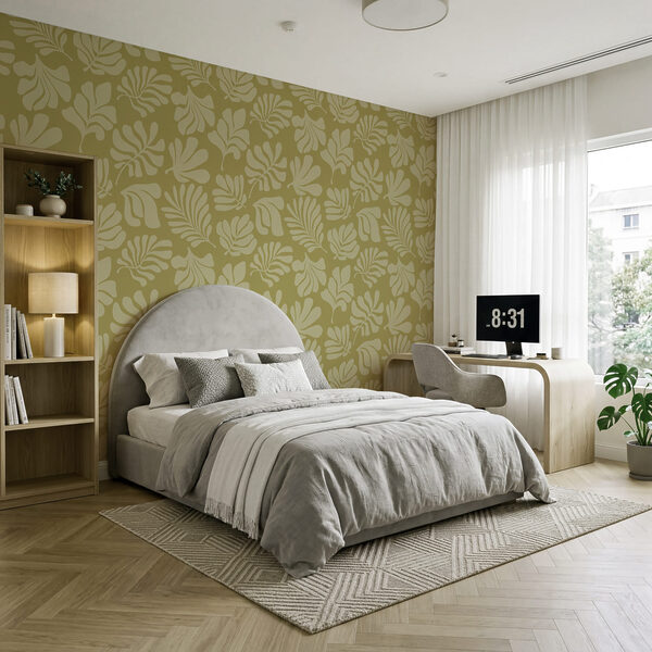 Motif de feuilles sur fond vert Motif de feuilles sur fond vert
