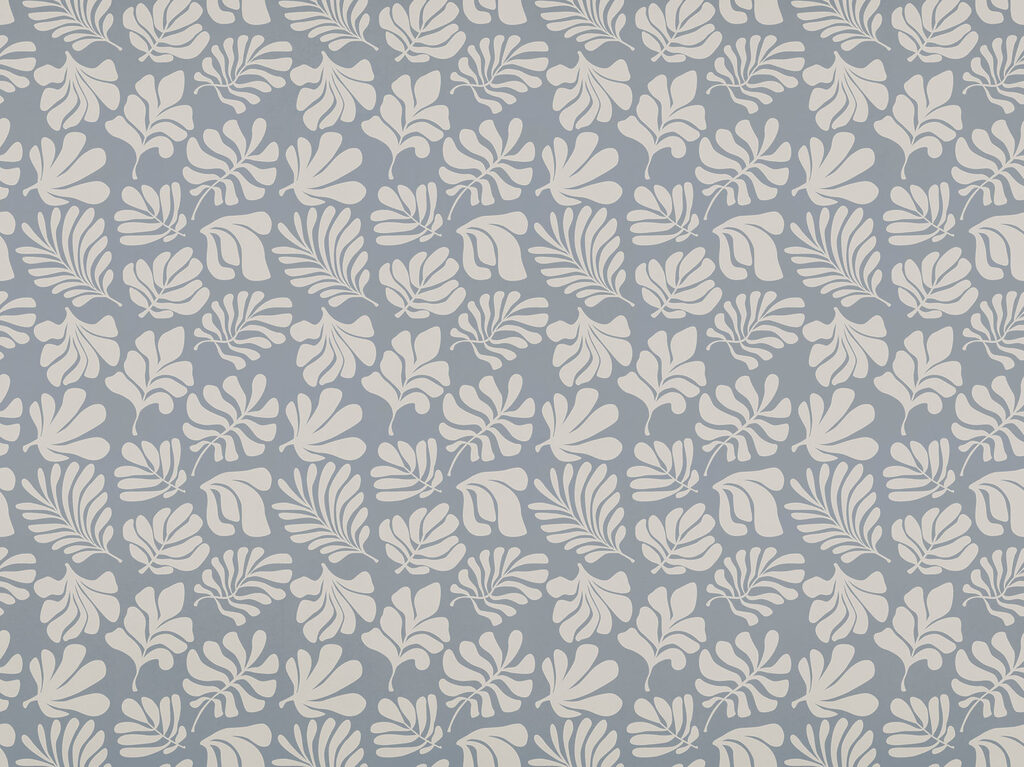 Pattern of white leaves on a gray background Pattern of white leaves on a gray background