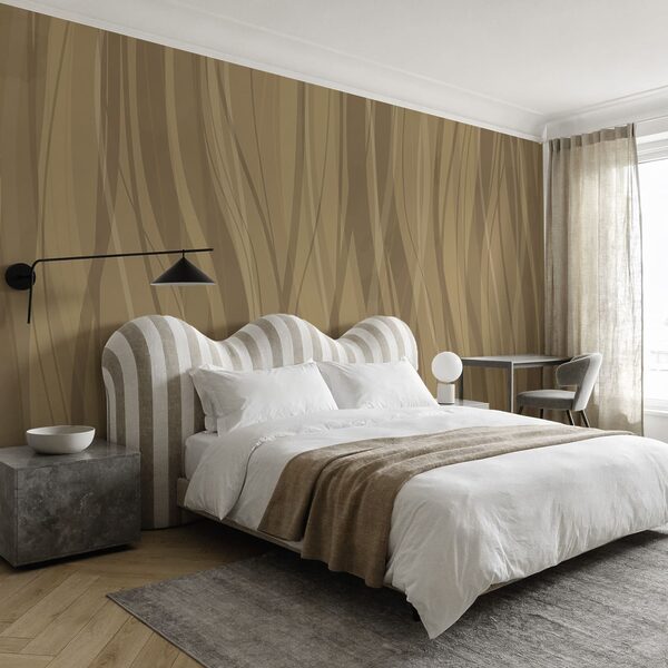 Motif ondulé marron et blanc