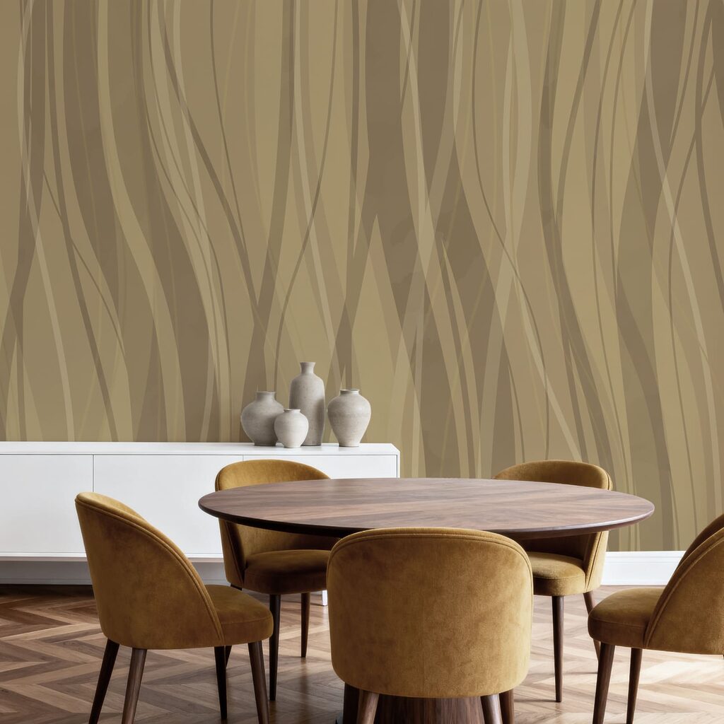 Motif ondulé marron et blanc