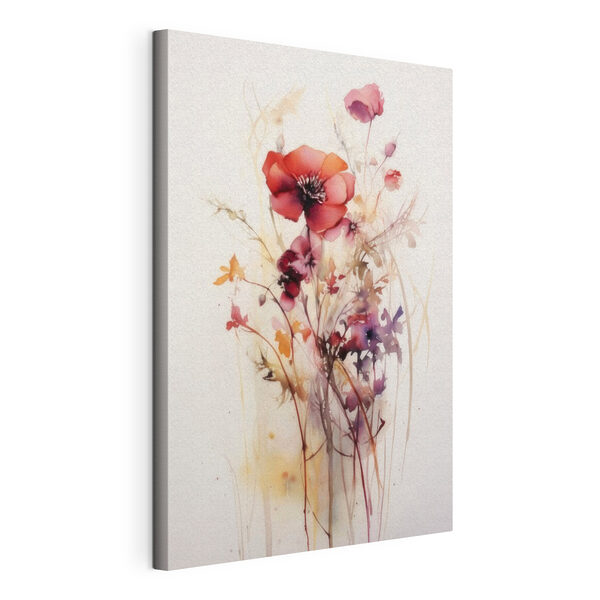 Tableaux Peinture de fleurs sur fond blanc