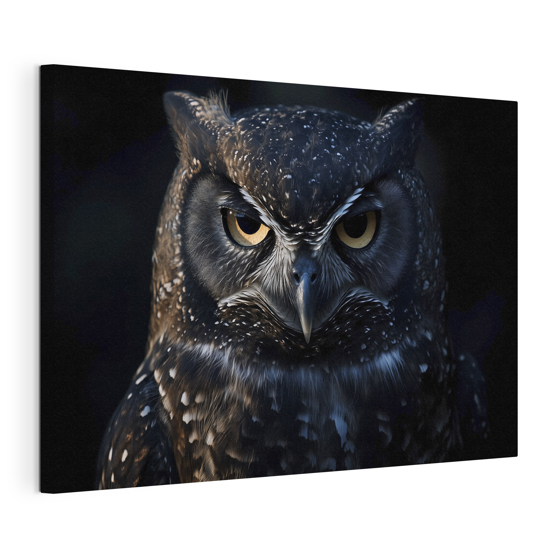 Majestic owl with piercing gaze Majestic owl with piercing gaze