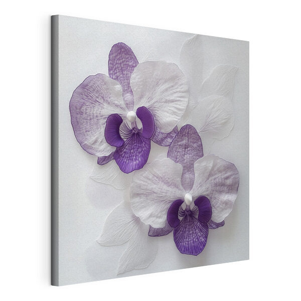 Tableaux Tableaux Fleurs violettes et blanches sur une surface blanche (UGS : s42043)