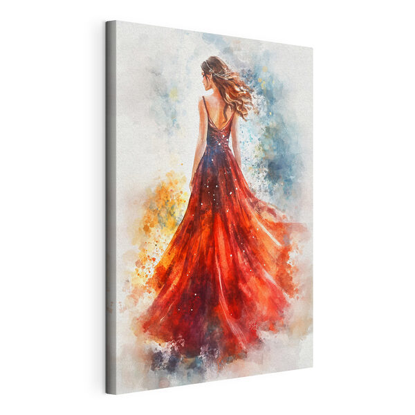 Femme en robe rouge Tableaux Femme en robe rouge