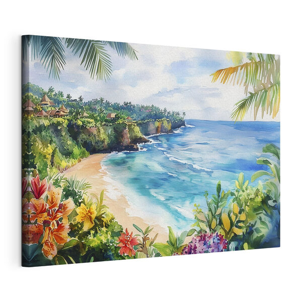 Tableaux Aquarelle d'une plage et de l'océan (UGS : s44145) Tableaux Tableaux Aquarelle d'une plage et de l'océan (UGS : s44145)