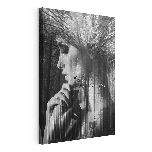Tableaux Une femme avec la main sur le menton