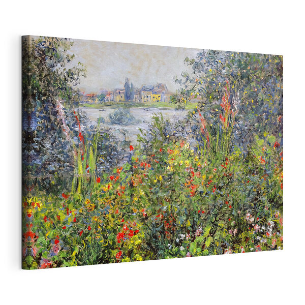 Tableaux Peinture d'un jardin avec des fleurs et des arbres