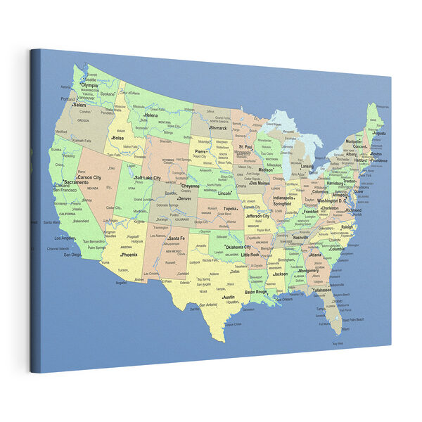 Tableaux Une carte des États-Unis
