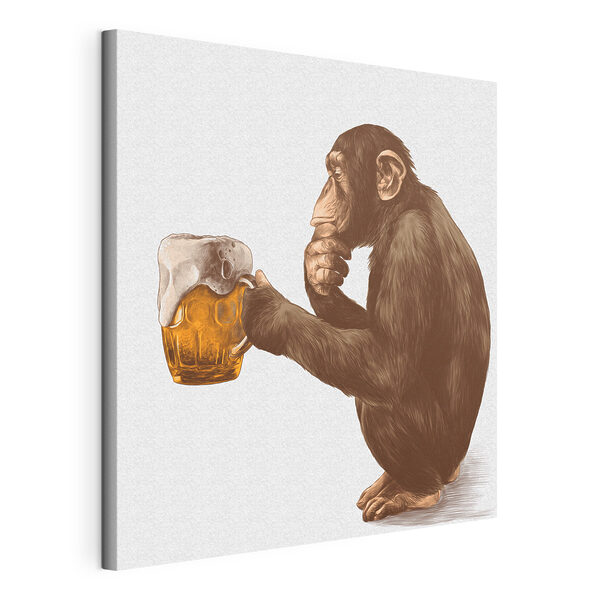 Tableaux Singe tenant une chope de bière