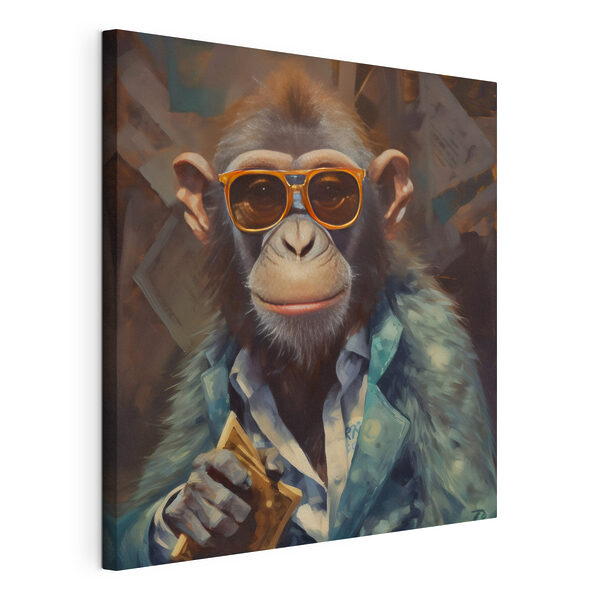Un singe portant des lunettes de soleil et un costume Tableaux Un singe portant des lunettes de soleil et un costume