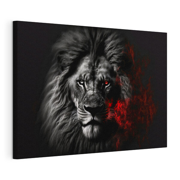 Un lion noir aux yeux rouges Tableaux Un lion noir aux yeux rouges