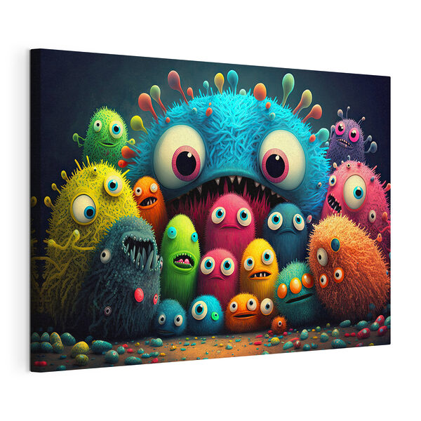 Un groupe de monstres colorés Tableaux Un groupe de monstres colorés