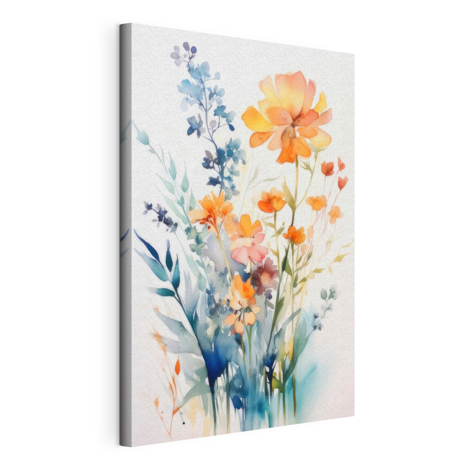 A painting of flowers and leaves A painting of flowers and leaves