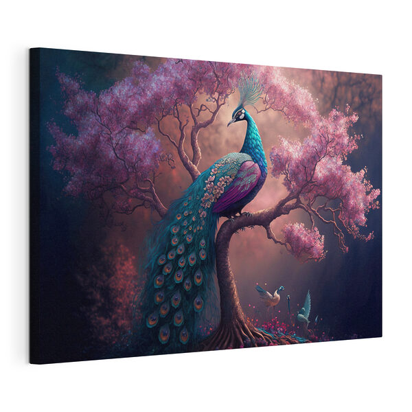 Tableaux Un paon sur un arbre