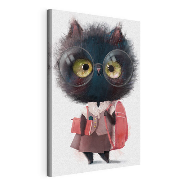 Un chat portant des lunettes et un uniforme d'écolier Tableaux Un chat portant des lunettes et un uniforme d'écolier