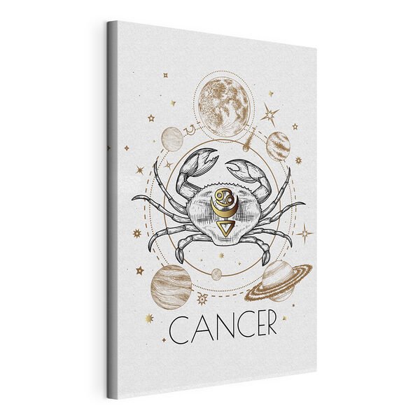 Tableaux Le signe du zodiaque du cancer avec les planètes et les étoiles