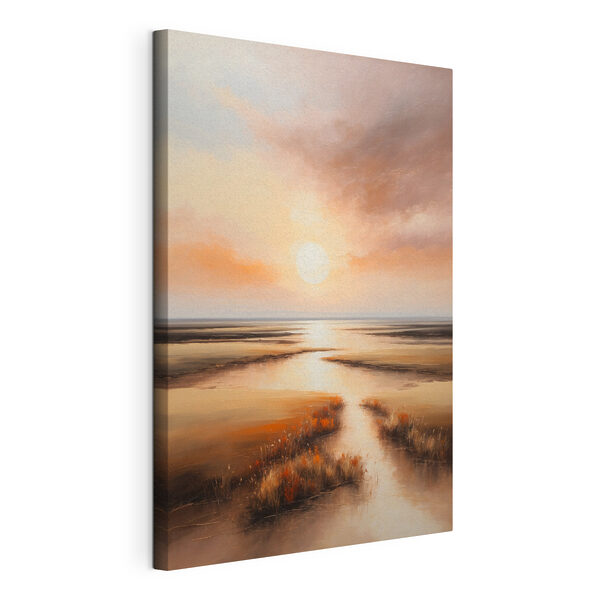 Tableaux Peinture d'un coucher de soleil sur un marais (UGS : s36436) Tableaux Tableaux Peinture d'un coucher de soleil sur un marais (UGS : s36436)