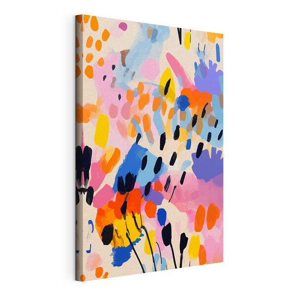 Tableaux Une peinture colorée de points noirs et de taches