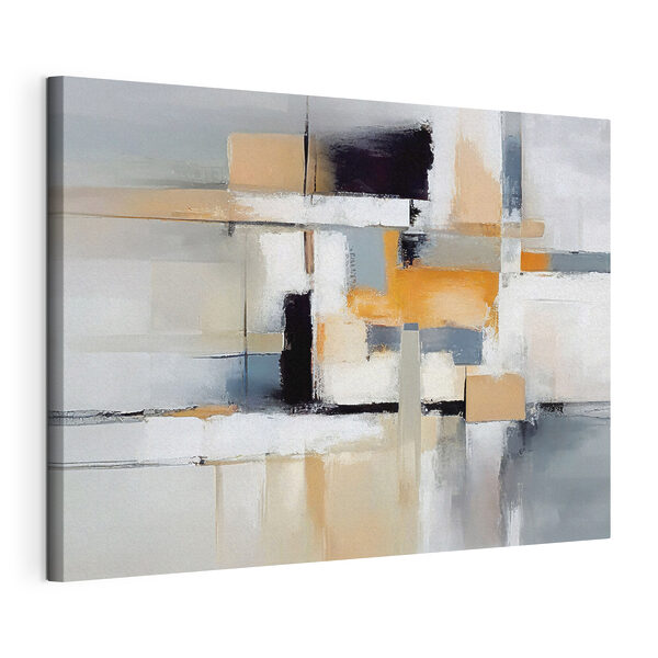 Une peinture d'art abstrait blanc et noir Tableaux Une peinture d'art abstrait blanc et noir