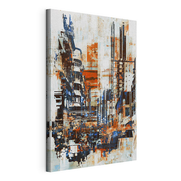 A painting of a city A painting of a city