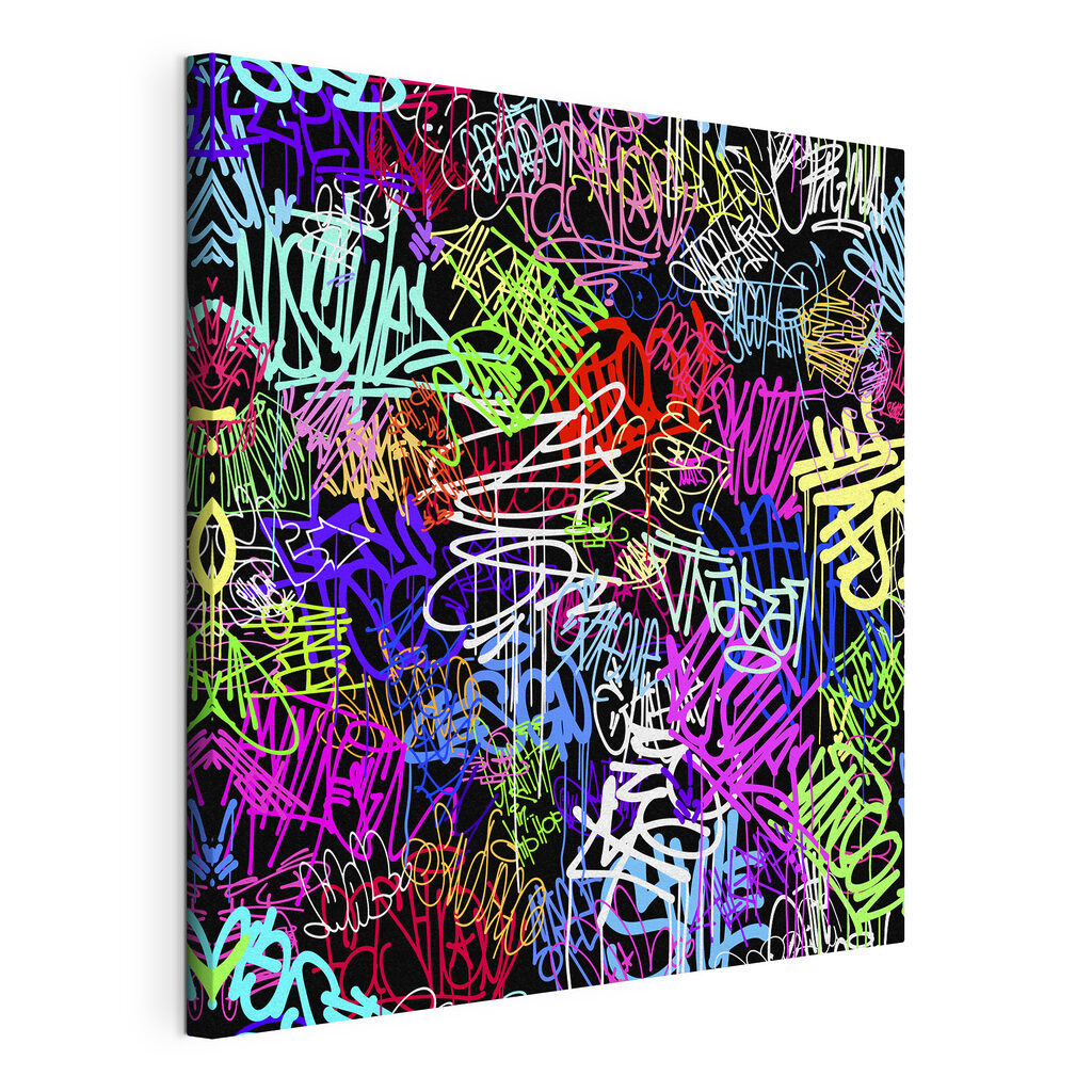 A colorful graffiti on a black background A colorful graffiti on a black background