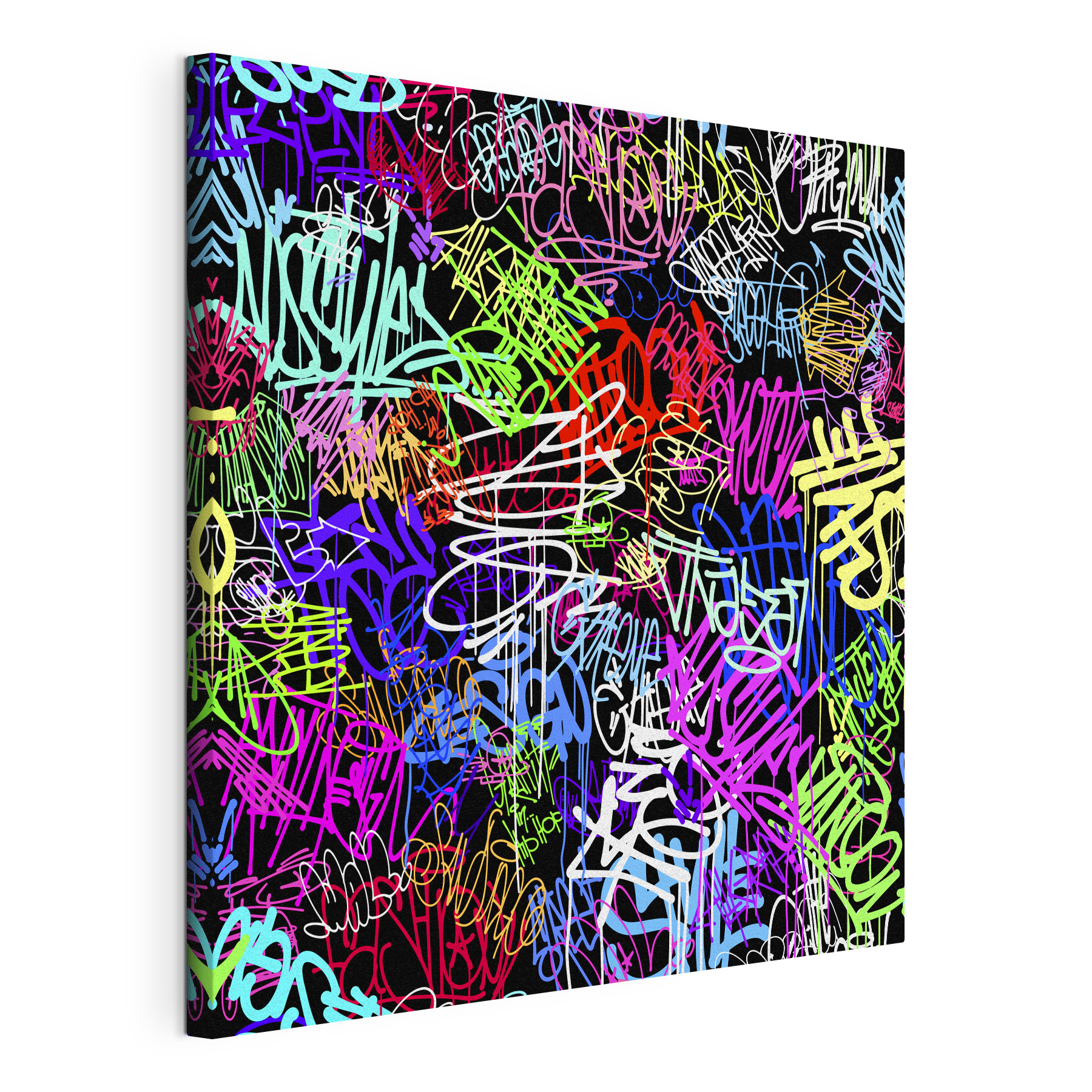A colorful graffiti on a black background A colorful graffiti on a black background