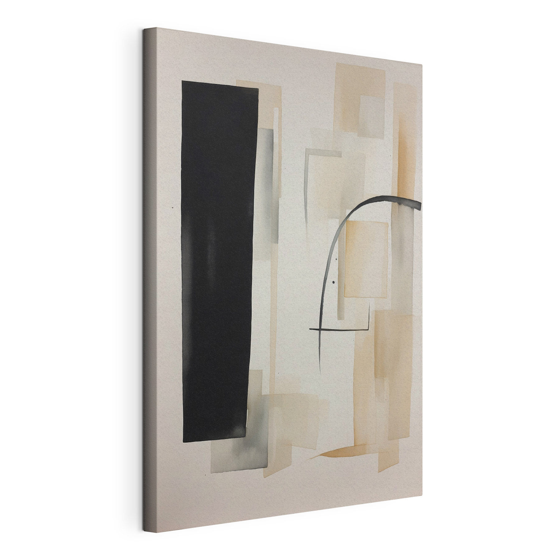 A painting of a black rectangle and rectangle