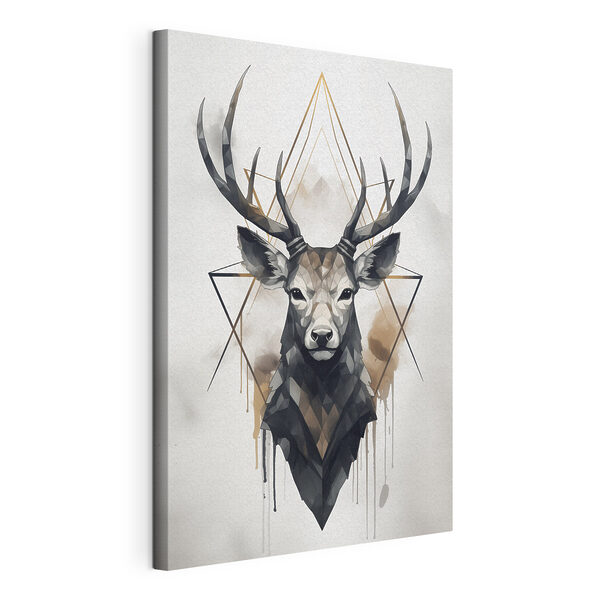 Tableaux Peinture d'un cerf avec des bois