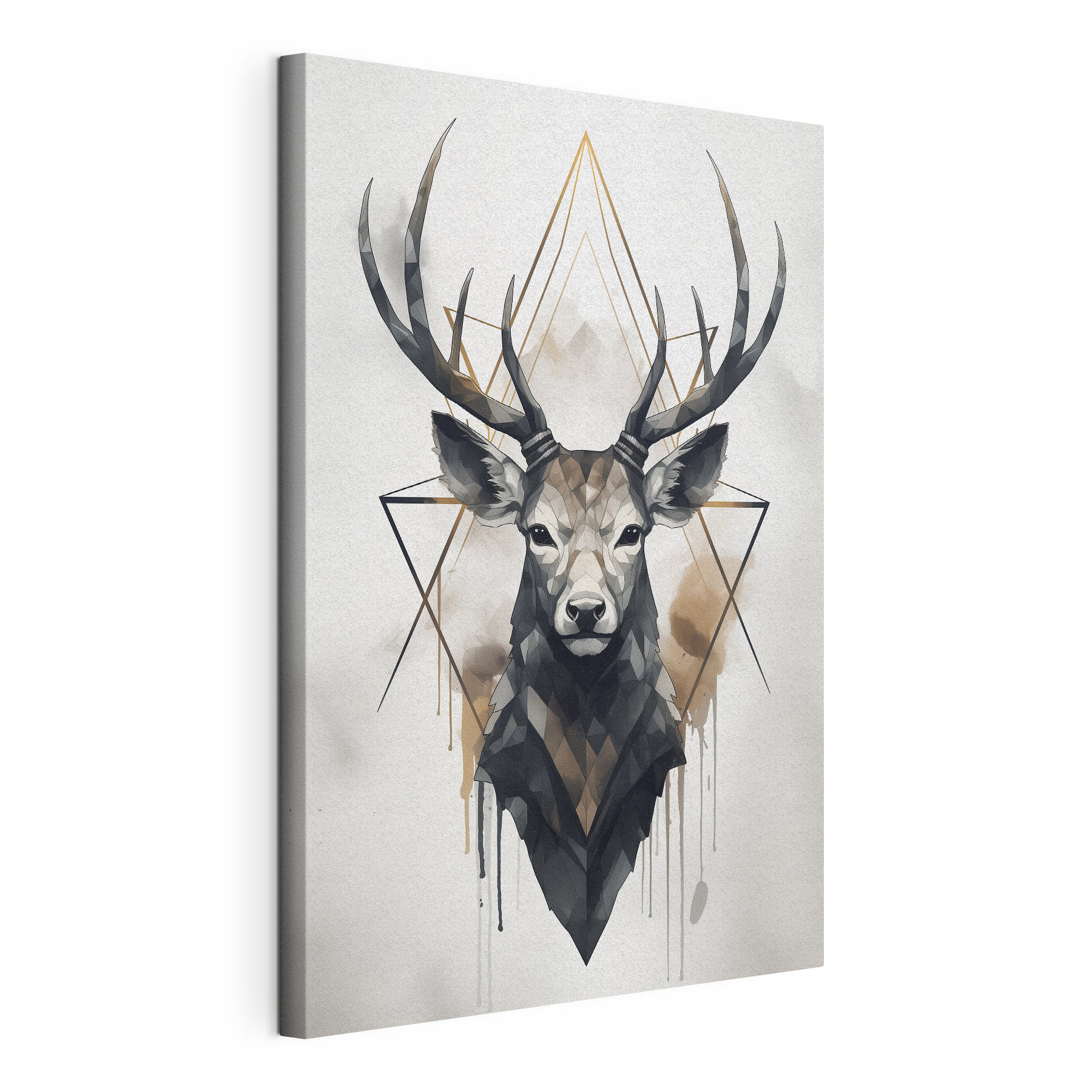 A painting of a deer with antlers
