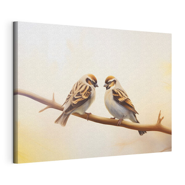 Tableaux Deux oiseaux sur une branche