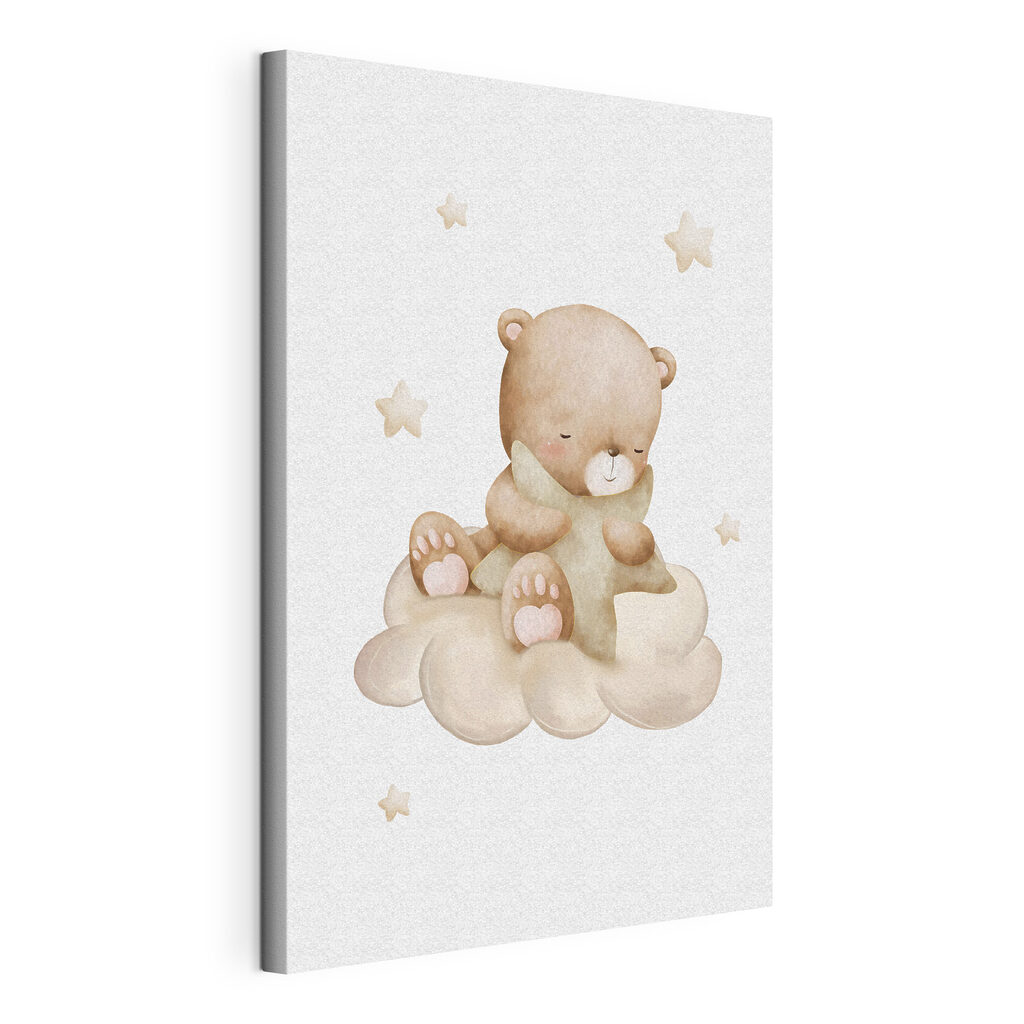 A teddy bear sitting on a cloud A teddy bear sitting on a cloud