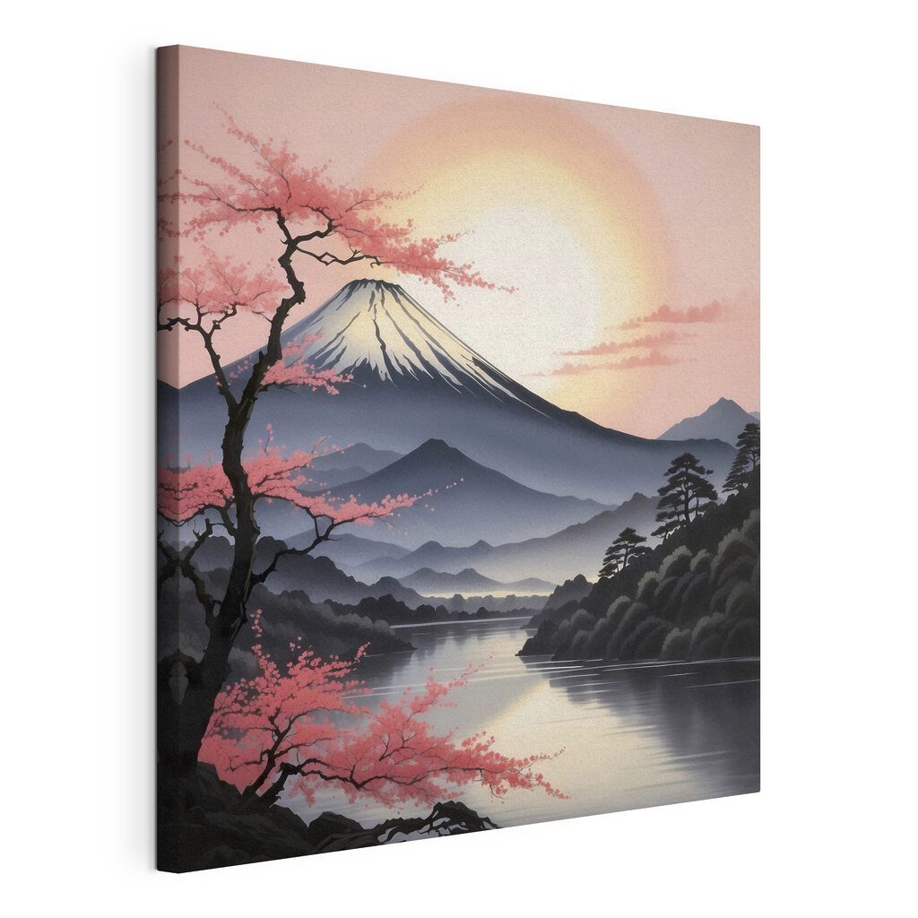 A mountain with a lake and trees