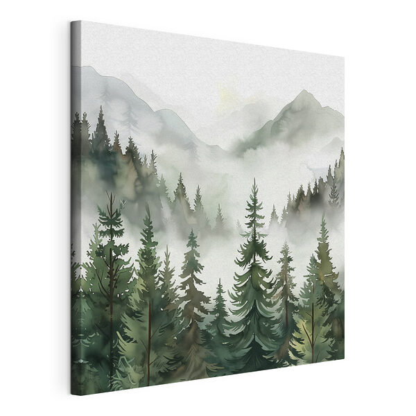 Un paysage d'arbres et de montagnes Tableaux Un paysage d'arbres et de montagnes