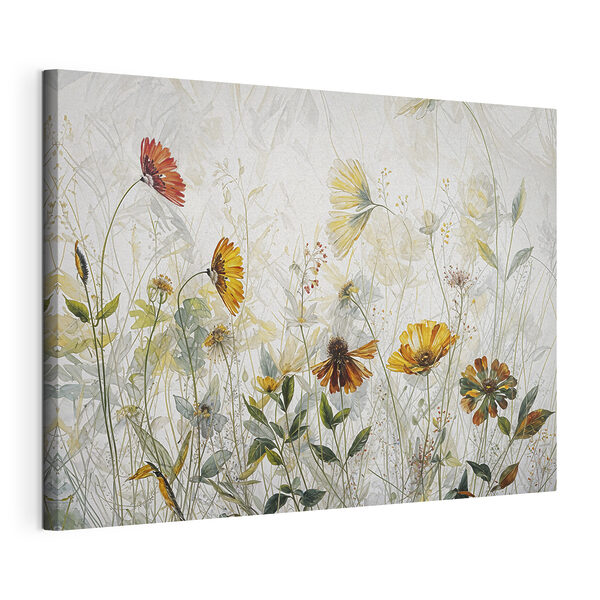 A painting of flowers and leaves A painting of flowers and leaves