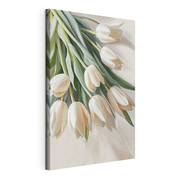 A close up of white tulips