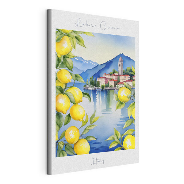 Tableaux Aquarelle d'une ville et de montagnes avec des citrons jaunes (UGS : s38398) Tableaux Tableaux Aquarelle d'une ville et de montagnes avec des citrons jaunes (UGS : s38398)