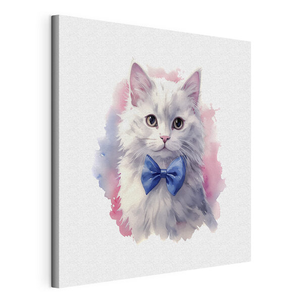 Une aquarelle d'un chat portant un nœud papillon Tableaux Une aquarelle d'un chat portant un nœud papillon